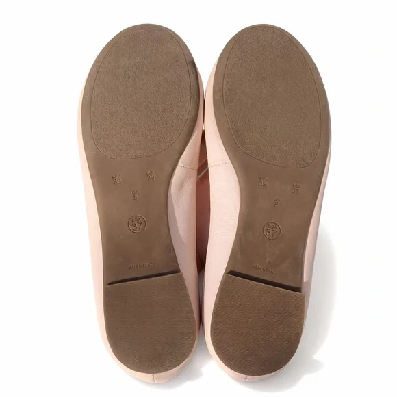 NWOT Raphaella Booz Blush Pink Leather Ballet Flats Bow Stud Trim Size 8 - Picture 6 of 11
